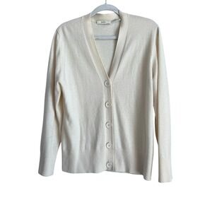 Neiman Marcus Cashmere Collection Ivory Cardigan Sweater Women's Large Luxury